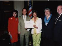 Photograph of Shelley Berkley, Oscar Goodman, Michael Novick and others, 2004