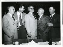 Morris Kleinman (second from right) with Wilbur Clark, Cliff Jones, L.B. "Tutor" Scherer and Jack Petitti, 1950s