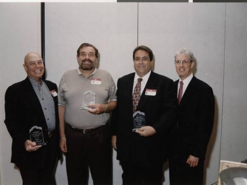 Neil Galatz (far left) and others at Jewish Federation event, 2000-2001