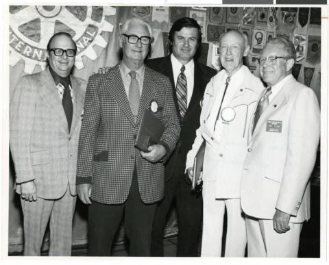 Irwin Kishner (far left) February 1977 Rotary Club meeting