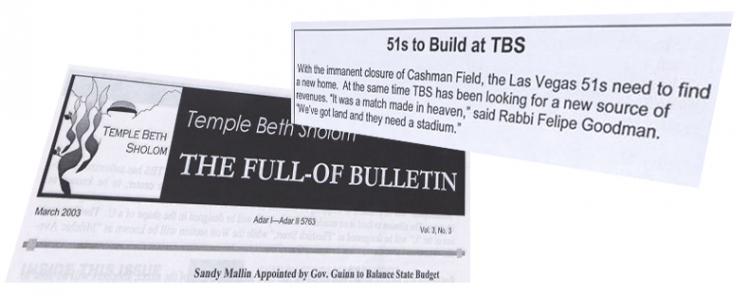 Headlines from Temple Beth Sholom Bulletin