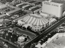 Aerial photograph of Circus Circus, circa 1974