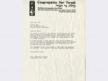 Correspondence regarding Frank Sinatra's pledge for the construction of Congregation Ner Tamid's temple, 1983-1987