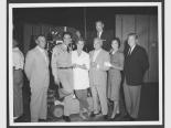 From left to right, Moe Dalitz, Elvis Presley, Juliet Prowse, Wilbur Clark, Toni Clark, Cecil Simmons, and Joe Franks, 1950s