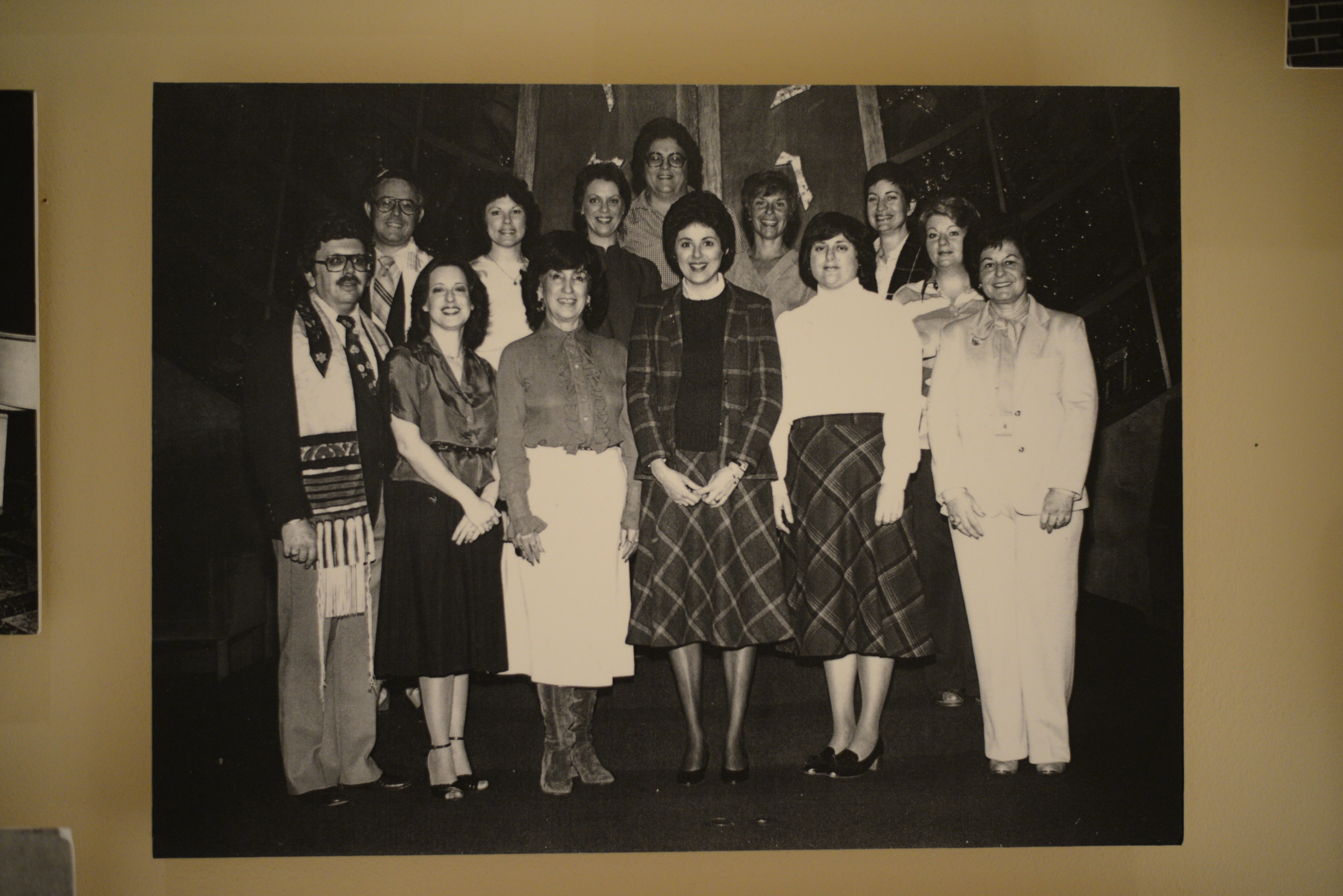 Photograph of the first adult B'nai Mitzvah group at Temple Beth Sholom