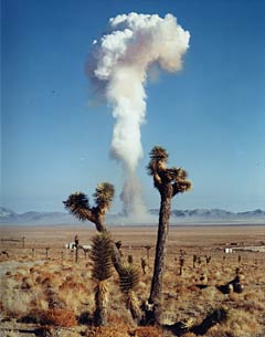 Mushroom cloud photo; Courtesy of the National Nuclear Security Administration/Nevada Site Office