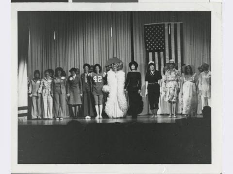 Sisterhood of Temple Beth Sholom presents Ladies in Politics: If We Ruled the World, 1976. Wilma Bass in jersey.