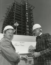 Martin Stern with Bill Harrah at the Harrah's Tahoe construction site