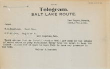 Telegram from Walter R. Bracken to W. H. Comstock and C. F. Miller, June 16, 1922