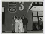 Lloyd and Edythe Katz with unknown couple outside of Cinemas 1, 2, 3, 1960s