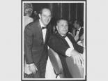 Photograph of Nate Jacobson and Jimmy Hoffa at the opening of Caesars Palace, Las Vegas, Nevada, August 5, 1966