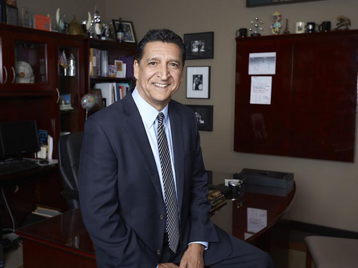 David Dahan, chief executive officer of Orgill Singer Insurance at his office at 9360 W. Sahara Avenue.